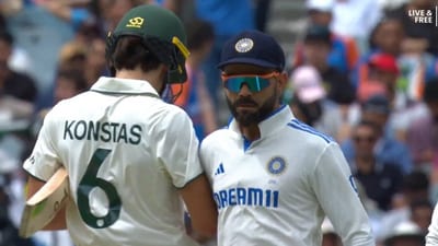 Virat Kohli and Sam Konstas bumped into each other on Day 1 of the India vs Australia 4th Test in Melbourne Virat Kohli and Sam Konstas bumped into each other on Day 1 of the India vs Australia 4th Test in Melbourne