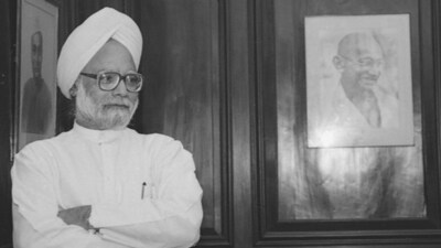 17 April 1995 – Dr. Manmohan Singh before a meeting with US Secretary of Treasury Robert Rubin. (HT Photo by Sanjay Sharma) 