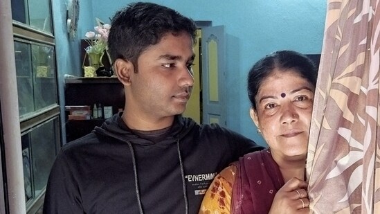 Namita Roy, a survivor of the 2004 Indian Ocean tsunami, with her son Tsunami Roy. (PTI)
