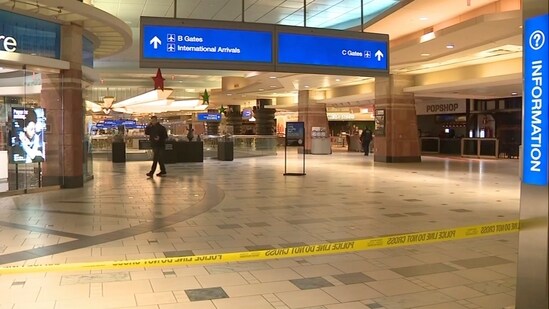 Police investigate a Christmas shooting at Sky Harbor Airport in Phoenix late Wednesday, Dec. 25, 2024. (KNXV via AP) (AP)