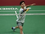 Lakshya Sen in action.