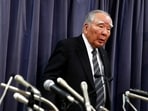 Suzuki Motor Chairman and Chief Executive Officer Osamu Suzuki leaves a news conference at the Land, Infrastructure, Transport and Tourism Ministry in Tokyo, Japan, May 18, 2016