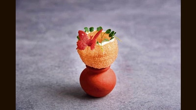 Don’t miss the pani puri at Tresind Studio. Chef Himanshu Saini invents a new version to kick off every menu. Don’t miss the pani puri at Tresind Studio. Chef Himanshu Saini invents a new version to kick off every menu.