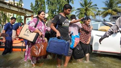 During heavy rainfall in October, residents of Kendriya Vihar in Yelahanka were evacuated due to basement flooding. (PTI) During heavy rainfall in October, residents of Kendriya Vihar in Yelahanka were evacuated due to basement flooding. (PTI)