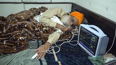 Farmer leader Jagjit Singh Dallewal during his hunger strike at the Khanauri Border in Sangrur district of Punjab. (PTI Photo) Farmer leader Jagjit Singh Dallewal during his hunger strike at the Khanauri Border in Sangrur district of Punjab. (PTI Photo)
