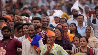 Supporters of the BJP at an election rally. (AP Photo) (AP) Supporters of the BJP at an election rally. (AP Photo) (AP)
