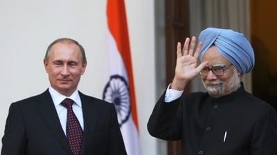 In this March 12, 2010 file photo, then Prime Minister Manmohan Singh with Russian President Vladimir Putin, at Hyderabad House, in New Delhi. (PTI) In this March 12, 2010 file photo, then Prime Minister Manmohan Singh with Russian President Vladimir Putin, at Hyderabad House, in New Delhi. (PTI)