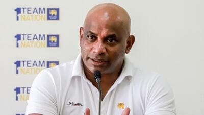 Sri Lanka's head coach Sanath Jayasuriya speaks during a press conference in Colombo. (AFP) Sri Lanka's head coach Sanath Jayasuriya speaks during a press conference in Colombo. (AFP)