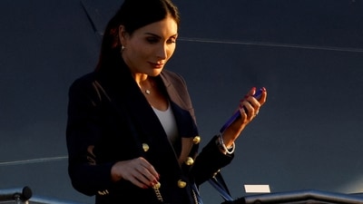 Laura Loomer arrives ahead of former U.S. President Donald Trump's debate with Democratic presidential nominee and U.S. Vice President Kamala Harris, in Philadelphia, Pennsylvania, U.S., September 10, 2024. (REUTERS)