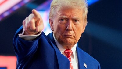 U.S. President-elect Donald Trump gestures at Turning Point USA's AmericaFest in Phoenix, Arizona, U.S., December 22, 2024. (File) (REUTERS)