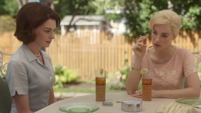 Jessica Chastain and Anne Hathaway in a still from Mother's Instinct. Jessica Chastain and Anne Hathaway in a still from Mother's Instinct.