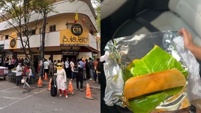 The woman and her friends then enjoyed their iconic Bengaluru butter dosas in the comfort of their car. (X/@artbyahbuna) The woman and her friends then enjoyed their iconic Bengaluru butter dosas in the comfort of their car. (X/@artbyahbuna)