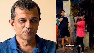 Rajesh Shah has been serving free lemonade to runners for over 12 years. (Instagram/@tatamummarathon) Rajesh Shah has been serving free lemonade to runners for over 12 years. (Instagram/@tatamummarathon)