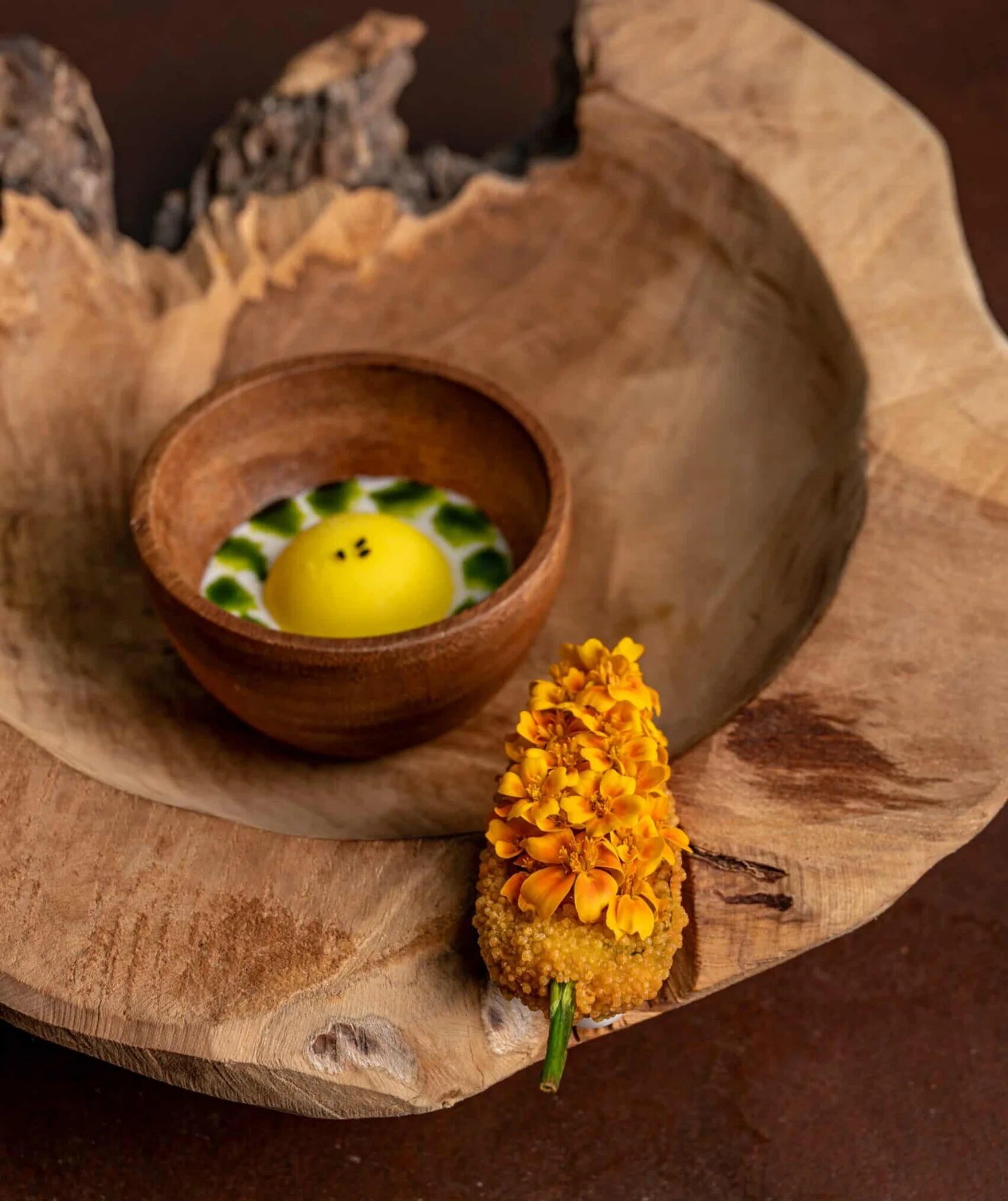 Tresind Studio’s pickled pepper, buttermilk curry ice-cream. Tresind Studio’s pickled pepper, buttermilk curry ice-cream.