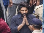 Actor Allu Arjun arrives at the Chikkadpally police station for questioning as part of an ongoing probe into the stampede during the screening of Pushpa-2 in Hyderabad, on Tuesday. (PTI) Actor Allu Arjun arrives at the Chikkadpally police station for questioning as part of an ongoing probe into the stampede during the screening of Pushpa-2 in Hyderabad, on Tuesday. (PTI)