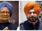 Former PM Manmohan Singh and Congress leader Navjot Singh Sidhu.