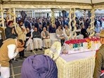 Lok Sabha Speaker Om Birla pays his last respects to former prime minister Manmohan Singh.