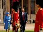 US president Donald Trump and Britain's Queen Elizabeth inspect the Coldstream Guards during a visit to Windsor Castle in Windsor, Britain, on July 13, 2018. US president Donald Trump and Britain's Queen Elizabeth inspect the Coldstream Guards during a visit to Windsor Castle in Windsor, Britain, on July 13, 2018.
