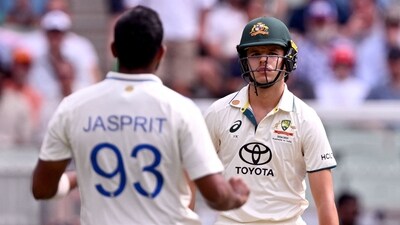 Australian batsman Sam Konstas (R) looks at India's Jasprit Bumrah (L) on the first day of the fourth cricket Test match (AFP) Australian batsman Sam Konstas (R) looks at India's Jasprit Bumrah (L) on the first day of the fourth cricket Test match (AFP)