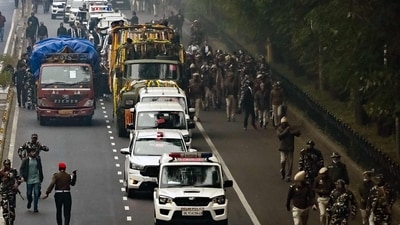 Officers lead the coffin of India's late former prime minister Manmohan Singh, for a state funeral ceremony in New Delhi on December 28, 2024. Mourners gathered to pay their respects to the former prime minister ahead of the state funeral. (AFP) Officers lead the coffin of India's late former prime minister Manmohan Singh, for a state funeral ceremony in New Delhi on December 28, 2024. Mourners gathered to pay their respects to the former prime minister ahead of the state funeral. (AFP)