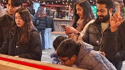 Jr NTR was spotted with his family at Hyde Park's Winter Wonderland. Jr NTR was spotted with his family at Hyde Park's Winter Wonderland.
