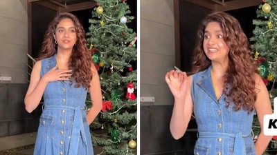 Keerthy Suresh interacts with paparazzi in Mumbai, Keerthy Suresh interacts with paparazzi in Mumbai,