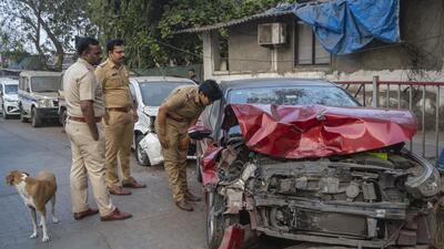 Mumbai, India - Dec. 28, 2024: Marathi actress Urmila Kanitkar Kothre accident car at Samata Nagar Police stationin Mumbai, India, on Saturday, December 28, 2024. (Photo by Satish Bate/ Hindustan Times) (Hindustan Times) Mumbai, India - Dec. 28, 2024: Marathi actress Urmila Kanitkar Kothre accident car at Samata Nagar Police stationin Mumbai, India, on Saturday, December 28, 2024. (Photo by Satish Bate/ Hindustan Times) (Hindustan Times)