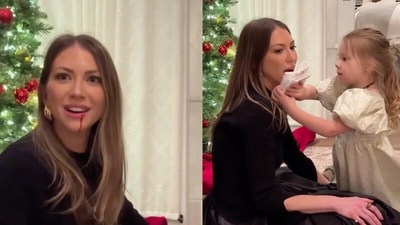 Vanderpump Rules star Stassi Schroeder sustained a bloody lip on Christmas after her daughter accidentally hit her with a toy broom (Instagram) Vanderpump Rules star Stassi Schroeder sustained a bloody lip on Christmas after her daughter accidentally hit her with a toy broom (Instagram)