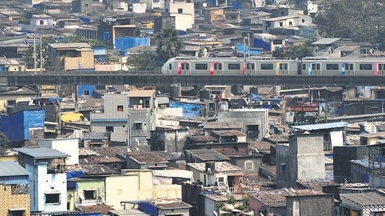 Mumbai, India - January 31, 2021: A view of Mumbai Metro from Sakinaka. Mumbai Metro One, the first train from Versova will be at 6.50am and from Ghatkopar at 7.15am while the last train from Versova will be at 9.50pm and Ghatkopar at 10.15pm in Mumbai, India, on Sunday, January 31, 2021. (Photo by Satish Bate/Hindustan Times) (Satish Bate/HT PHOTO)