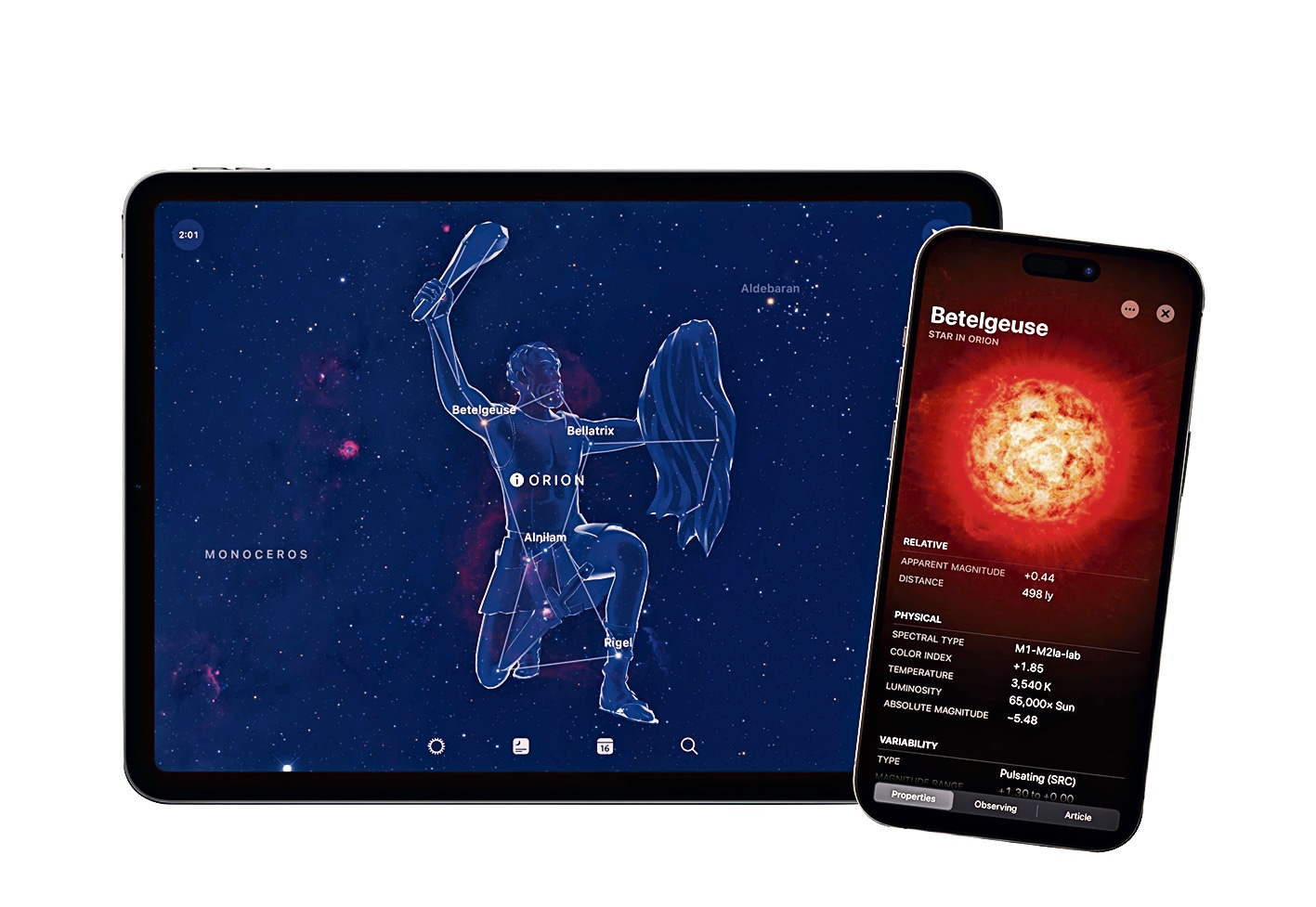 The Sky Guide app helps pin-point stars, satellites and planets.