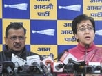 A file photo of Arvind Kejriwal and Atishi addressing a press conference. A file photo of Arvind Kejriwal and Atishi addressing a press conference.