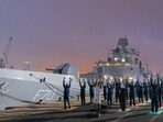 Indian Navy personnel with the Moroccan Navy participate in yoga as INS Tushil arrived at Casablanca on December 27 to strengthen the bilateral relations and naval cooperation between India and Morocco, in Casablanca on Sunday. (SpokespersonNavy-X) Indian Navy personnel with the Moroccan Navy participate in yoga as INS Tushil arrived at Casablanca on December 27 to strengthen the bilateral relations and naval cooperation between India and Morocco, in Casablanca on Sunday. (SpokespersonNavy-X)