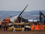 The wreckage of Jeju Air Co. Flight 2216 at Muan International Airport in Muan County, South Korea, on Sunday.