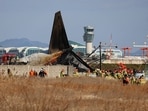 South Korea Plane Crash: Firefighters and rescue team members work at Muan International Airport in Muan, South Korea. South Korea Plane Crash: Firefighters and rescue team members work at Muan International Airport in Muan, South Korea.