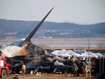 Firefighters carry out rescue operations on an aircraft which drove off the runway at Muan International Airport in Muan, South Jeolla Province, South Korea, December 29, 2024.