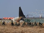 South Korean soldiers search for missing passengers near the wreckage of a Jeju Air Boeing 737-800 series aircraft after the plane crashed and burst into flames at Muan International Airport in South Jeolla Province, some 288 kilometres southwest of Seoul on December 29, 2024. South Korean soldiers search for missing passengers near the wreckage of a Jeju Air Boeing 737-800 series aircraft after the plane crashed and burst into flames at Muan International Airport in South Jeolla Province, some 288 kilometres southwest of Seoul on December 29, 2024.