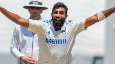 India's Jasprit Bumrah celebrates the wicket of Australia's Mitchell Marsh during play on the day four of the fourth cricket test (AP) India's Jasprit Bumrah celebrates the wicket of Australia's Mitchell Marsh during play on the day four of the fourth cricket test (AP)