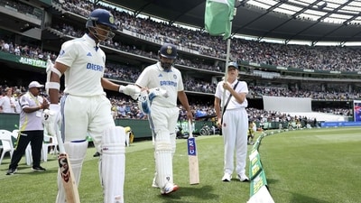 India's Yashasvi Jaiswal (L) and Rohit Sharma prepare to bat on the second day of the fourth Test (AFP) India's Yashasvi Jaiswal (L) and Rohit Sharma prepare to bat on the second day of the fourth Test (AFP)