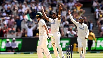 Australian batsman Sam Konstas (L) is bowled by Indian bowler Jasprit Bumrah (C) on the fourth day of the fourth cricket Test match between Australia and India at the Melbourne Cricket Ground (MCG) in Melbourne (AFP) Australian batsman Sam Konstas (L) is bowled by Indian bowler Jasprit Bumrah (C) on the fourth day of the fourth cricket Test match between Australia and India at the Melbourne Cricket Ground (MCG) in Melbourne (AFP)