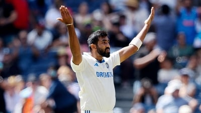 India's Jasprit Bumrah celebrates the wicket of Australia's Sam Konstas. (AFP) India's Jasprit Bumrah celebrates the wicket of Australia's Sam Konstas. (AFP)