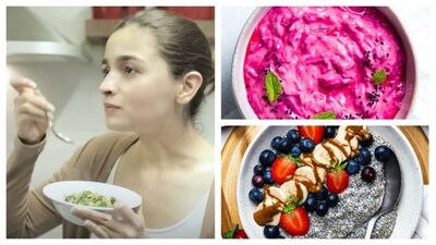 Actor Alia Bhatt shared some healthy recipes she loves to eat at home. In episode 1 and 2 of In My Kitchen on her YouTube channel, back in 2019 and 2020, Alia showed how she and her chef made some of her go-to dishes that are quick and easy, (Pics courtesy: YouTube/Alia Bhatt, healthmylifestyle.com and mrsjoneskitchen.com) Actor Alia Bhatt shared some healthy recipes she loves to eat at home. In episode 1 and 2 of In My Kitchen on her YouTube channel, back in 2019 and 2020, Alia showed how she and her chef made some of her go-to dishes that are quick and easy, (Pics courtesy: YouTube/Alia Bhatt, healthmylifestyle.com and mrsjoneskitchen.com)