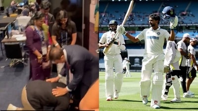 Nitish Kumar Reddy's father met Sunil Gavaskar on Sunday Nitish Kumar Reddy's father met Sunil Gavaskar on Sunday