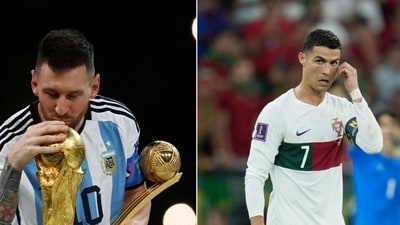 Ligue 1 used Lionel Messi to mock Cristiano Ronaldo. (AP) Ligue 1 used Lionel Messi to mock Cristiano Ronaldo. (AP)