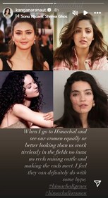 A screen grab of Kangana Ranaut's Instagram stories. A screen grab of Kangana Ranaut's Instagram stories.