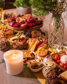 A grazing table set up by The Theatric Platter. A grazing table set up by The Theatric Platter.