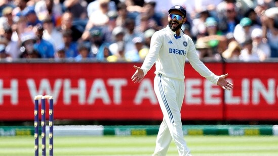 India's Virat Kohli reacts on day four of the fourth cricket Test match between Australia and India at the Melbourne Cricket Ground (MCG) in Melbourne (AFP)
