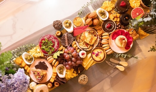 Grazing table ideas for your year-end parties.