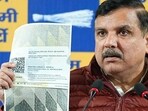**EDS: IMAGE VIA AAP** New Delhi: AAP MP Sanjay Singh addresses a press conference, in New Delhi on Sunday.