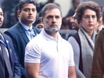 Leader of Opposition in Lok Sabha Rahul Gandhi during Manmohan Singh's funeral.