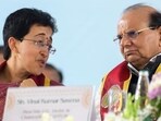 Delhi LG VK Saxena and chief minister Atishi. Delhi LG VK Saxena and chief minister Atishi.